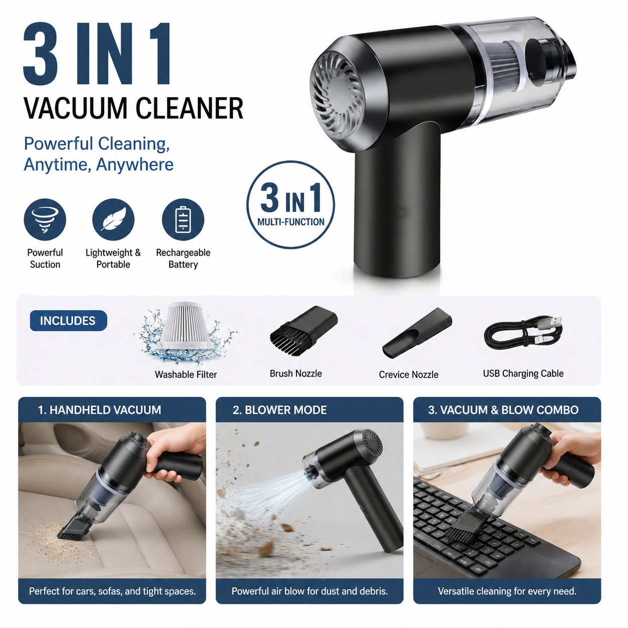 3 in One Vaccum Cleaner